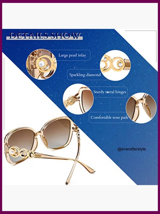 Oversized Square Frame Sunglasses with Polarized UV Protection main image 7